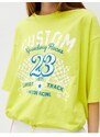 Koton Printed T-Shirt, Crew Neck Short Sleeved, Elastic Waist.