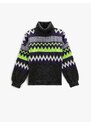 Koton Turtleneck Knitwear Sweater Geometric Pattern Long Sleeve