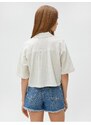 Koton Crop Shirt with Buttons Viscose Blend Textured