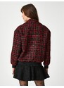 Koton Pocket Stony Knoflíky Bomber Tweed Jacket