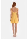 Dagi Yellow Lace Detailed Strappy Viscose Nightgown