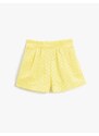 Koton Embroidered Shorts with Elastic Waist.