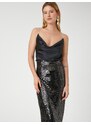 Koton Sequined Sequin Midi Evening Dress Skirt with Slit Detail