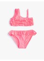 Koton Bikini Set Frilly One-Shoulder Thin Strap Detailed