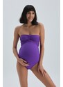 Těhotenské plavky Dagi Purple Nabírané