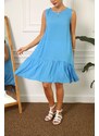 armonika Women's Blue sleeveless skirt with FRILLE DRESS