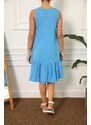 armonika Women's Blue sleeveless skirt with FRILLE DRESS