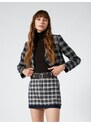 Koton Plaid Mini Skirt with Belt