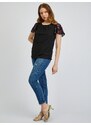 Orsay Černé dámské vzorované tričko - Dámské
