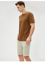 Koton Bermuda Gabardine Shorts With Pocket Detailed Buttons Cotton