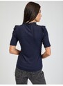 Orsay Tmavě modré dámské tričko s krajkou - Dámské