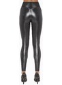 Bas Bleu AUDREY leather leggings with high waist and stitching