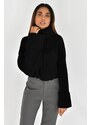 Madmext Mad Girls Black Turtleneck Sweater