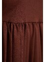 Trendyol Pleated Brown Scuba Knit Dress