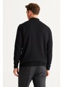 ALTINYILDIZ CLASSICS Men's Black Standard Fit Normal Cut Half Turtleneck Cotton Knitwear Sweater.