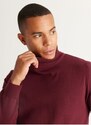 Altinyildiz Classics Full Turtleneck Men's Standard Claret Red Sweater 4A4924100058