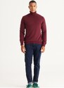 Altinyildiz Classics Full Turtleneck Men's Standard Claret Red Sweater 4A4924100058