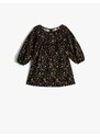 Koton Floral Dress Long Sleeve Round Neck Cotton