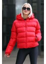 Madmext Women's Red Hooded Puffer Coat