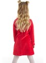 Denokids Naughty Elk Girl Christmas Velvet Red Dress