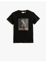 Koton Printed Black Boys' T-shirt 3skb10204tk