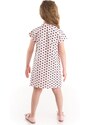 Denokids White Cat Girl Child Polka Dot Pink Dress