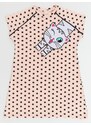 Denokids White Cat Girl Child Polka Dot Pink Dress