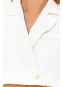 Trendyol Ecru Crop Woven Lined Blazer Jacket