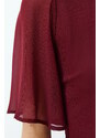 Trendyol Burgundy Skirt Flounce Chiffon Lined Midi Woven Dress