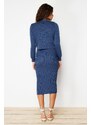 Trendyol Indigo Midi Knitwear Cardigan Suit