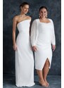 Trendyol Curve White Finike Woven Bridal Dress