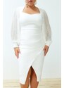 Trendyol Curve White Finike Woven Bridal Dress