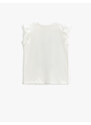 Koton Sleeveless Ruffled Floral T-Shirt Crew Neck