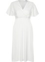Trendyol Curve White Satin Double-breasted Woven Bridal Dress