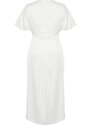 Trendyol Curve White Satin Double-breasted Woven Bridal Dress