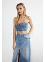 Trendyol Blue Strapless Denim Bustier