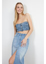 Trendyol Blue Strapless Denim Bustier