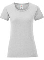 Iconic Grey Women's T-shirt in combed cotton Fruit of the Loom