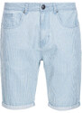 Ombre Men's denim shorts in delicate stripe - light blue