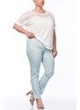 Şans Women's Plus Size Blue Stretch Pants