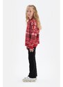 Dagi Girls Red Christmas Themed Oversize Knitwear Sweater