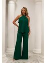 Carmen Emerald Chiffon Weightlifting Jumpsuit