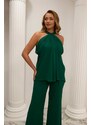 Carmen Emerald Chiffon Weightlifting Jumpsuit