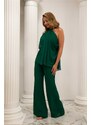 Carmen Emerald Chiffon Weightlifting Jumpsuit