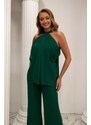 Carmen Emerald Chiffon Weightlifting Jumpsuit