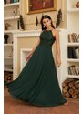 Carmen Emerald Sequined Long Evening Dress