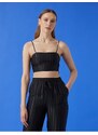 Koton Thin Straps Jacquard Crop Singlet