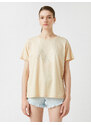 Koton Printed T-Shirt Crew Neck Short Sleeve Modal Blended