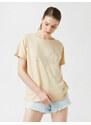 Koton Printed T-Shirt Crew Neck Short Sleeve Modal Blended