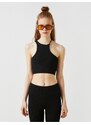 Koton Halterneck Asymmetrical Collar Crop Singlet